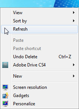 Computer Desktop Icons Refresh Screen