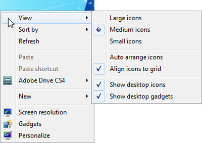 Computer Desktop Icons Screen
